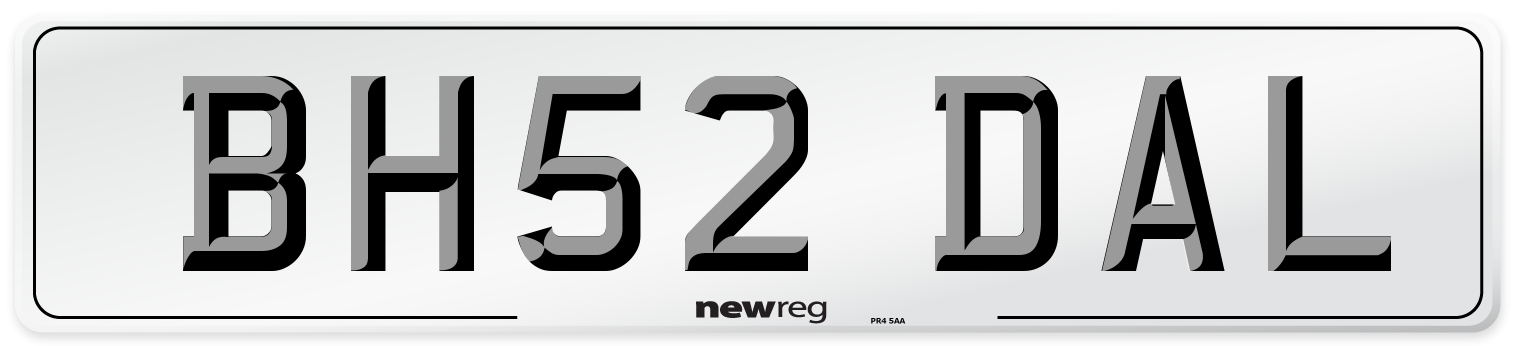BH52 DAL Number Plate from New Reg